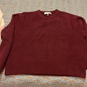 John + Jenn Deep Red Crew Neck Sweater